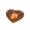 Simulation Rattan Heart-Shaped Woven Storage Basket Large Capacity Serving Display Basket  Desktop