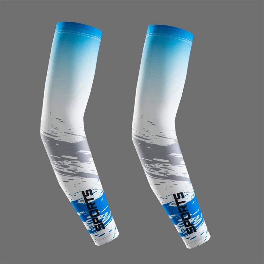 Gradient SPORTS Print Ice Silk UV Protection Arm Sleeves, Cooling Anti-Slip Sun Sleeves for Men Women Outdoor Cycling Driving