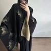 Autumn & Winter Ginkgo Leaf Knitted Cashmere-Feel Scarf - Ethnic Style Women's Warm Shawl