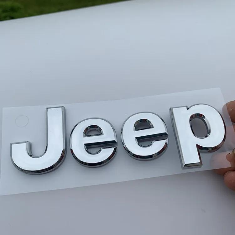 Car Front Rear Emblem for Jeep Wrangler JK JL Compass Renegade Grand Cherokee Commander Patriot Liberty Side Trunk Logo Stickers AMS1