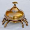 Old Antique Solid Brass Crab Front Desk Retail Counter Store Bell Call Ringer Hotel Counter Bell