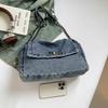 Винтажная джинсовая сумка Женская цепочка на плечо Сумка-тоут большой вместимости для поездок на работу