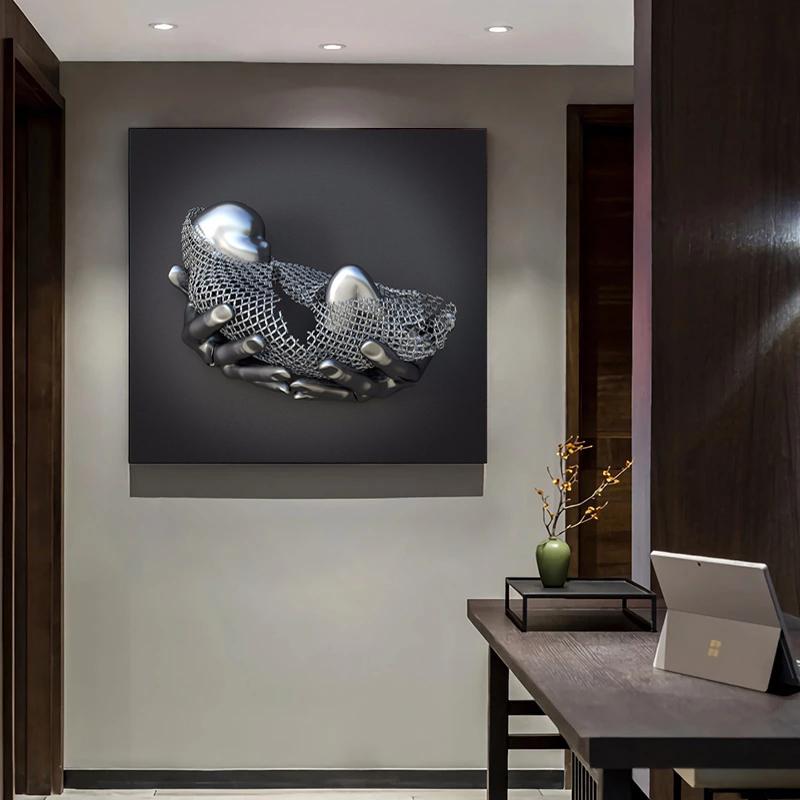 Абстрактная детская металлическая фигурка, статуя, холст, картины, постеры и принты, настенные художественные картинки для гостиной, украшения дома, Куадрос