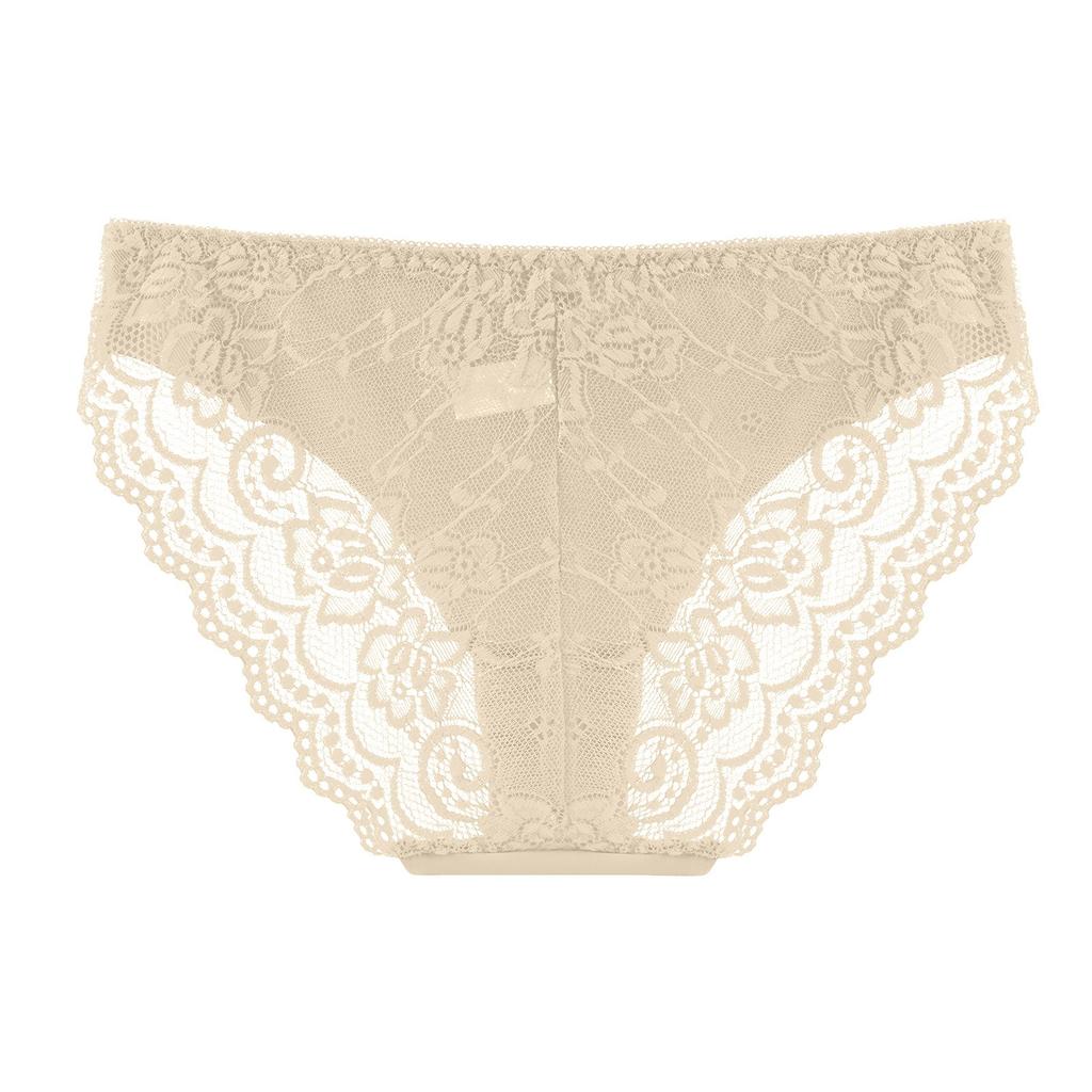 Women's Solid Color Lace Sexy Low Waist Seamless Breathable Bow Panties