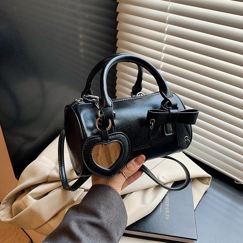 Cute Cylindrical Bag Women's 2025 New Fashion Portable Pink Pillow Bag Simple Shoulder Messenger Women's Bag