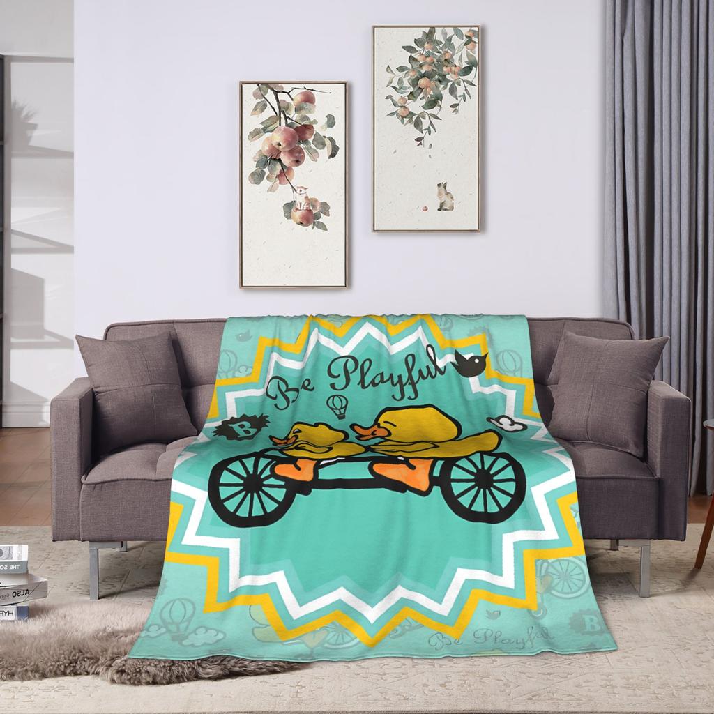 Yellow Duck Blanket Warm Soft Fashion Plush Throw Blanket For Child Couch Bed Flannel Bedspread Bed Cover