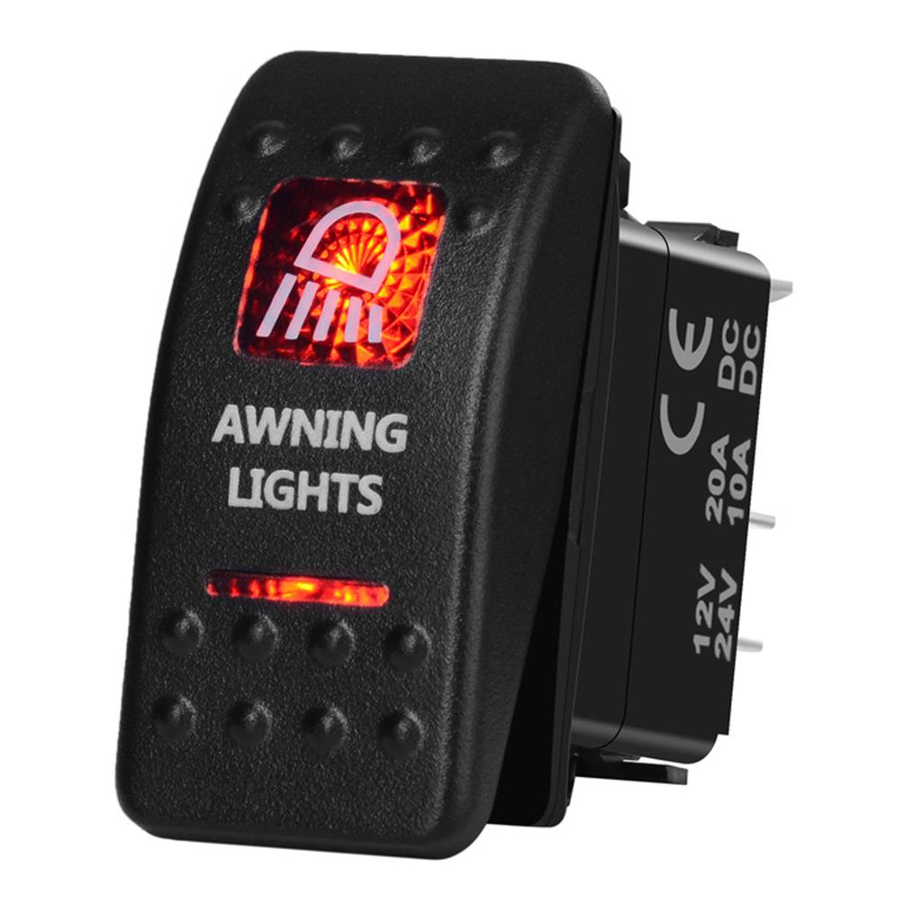 12V Led Boat Switch Red Light Car Switch Waterproof ON OFF/ ON OFF ON / Momentary for Carling NARVA Contura Truck Bus Off Road