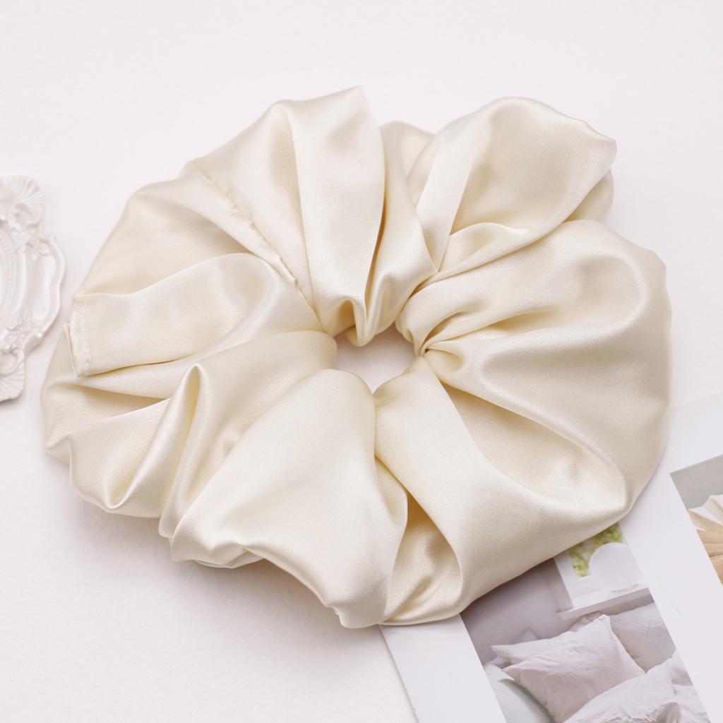 Lystrfac Stain Silk Oversize Scrunchies for Women Girls Solid Color Hair Rope Elastic Hair Band Hair Tie Hair Accessories