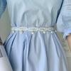 White Chic Pearl Waist Belt For Women Fashionable Accessory For Dresses Sweaters And