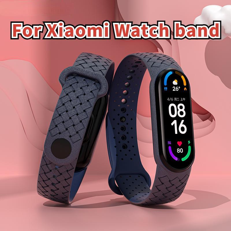 Браслет на запястье для Xiaomi Mi Band 7, сменный спортивный дышащий силиконовый плетеный ремешок Solo Loop Correa NFC Miband 6 5 4