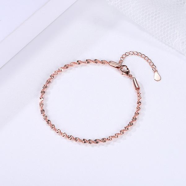 New Fashion Rose Gold Charm Bracelet Women Wedding Engagement Twisted Bracelet Fashion Jewelry