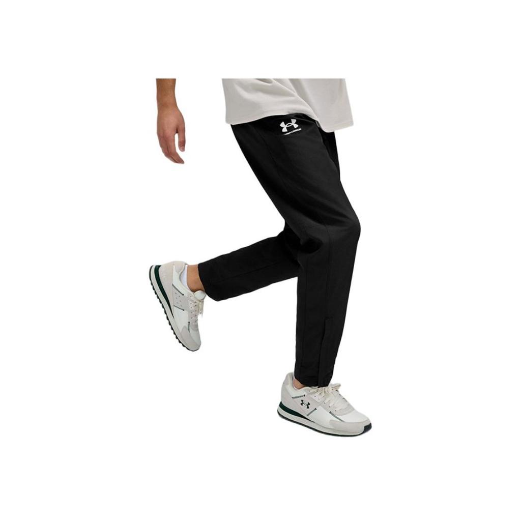 Under Armour Rival Sports Leisure Series Brand Logo Тканые эластичные дышащие повседневные брюки мужские брюки черные 1390150-001