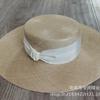 European and American new summer F hemp flat top bow webbing straw hat outdoor beach photo hat women