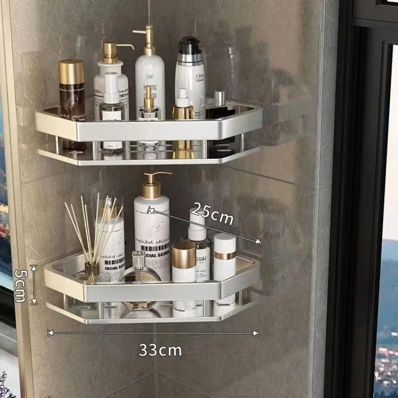 Угловая полка без перфоратора, полка для ванной комнаты, настенный держатель для душа, алюминиевый держатель, органайзер для ванной комнаты и кухни, аксессуары