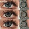 Цветные контактные линзы Модные черные линзы для глаз 1 пара Красота Серые мягкие контактные линзы Годовые цветные линзы для глаз