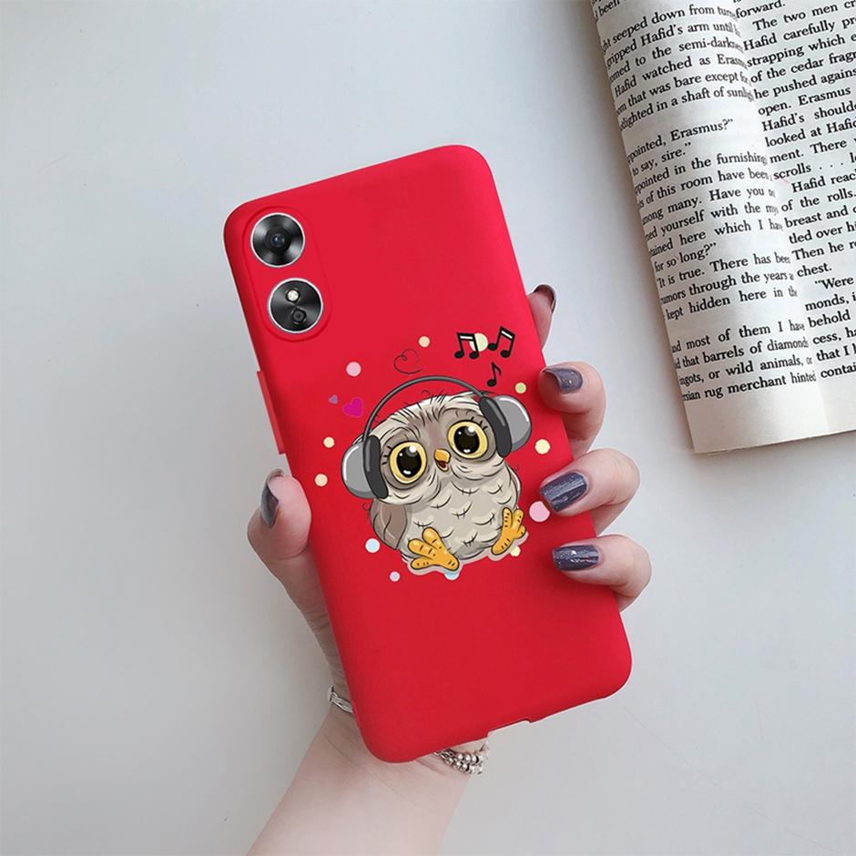 For OPPO A17 Phone Case CPH2477 Flower Butterfly Casing TPU Soft Silicone Back Cover for Oppo A17 A 17 Shell OppoA17 Bumper Capa