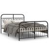 VidaXL Cadre de lit métal avec tête de lit/pied de lit noir 140x190 cm, lit double, meuble de chambre à coucher, lit 376618