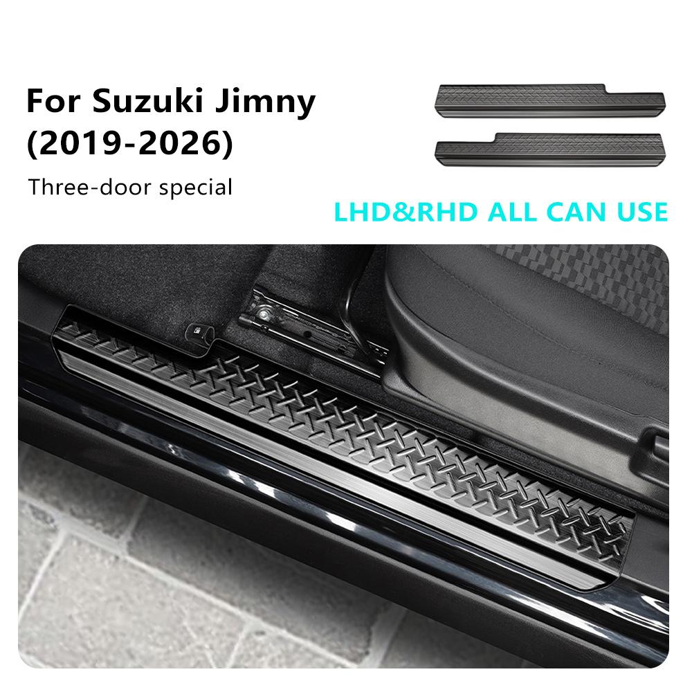 Защитная накладка на порог для Suzuki Jimny 2019 2020 2021 2022-2026 Нержавеющая сталь Накладка на порог Декоративная накладка Внешние аксессуары для автомобиля
