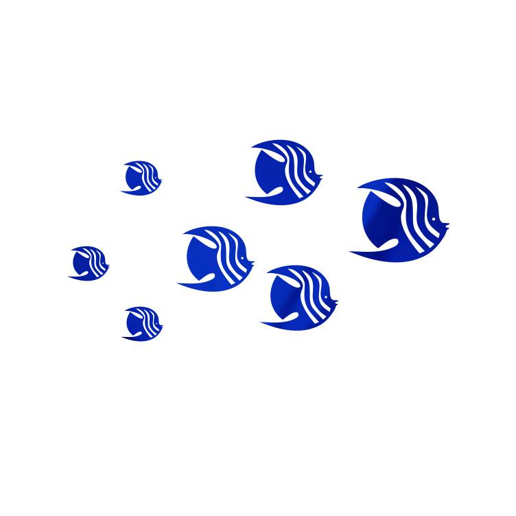 Рыбка-пузырь Океан Наклейка на стену Зеркало акриловое 3D Настенное искусство для детской комнаты и детского сада Самоклеящийся Съемный Декор