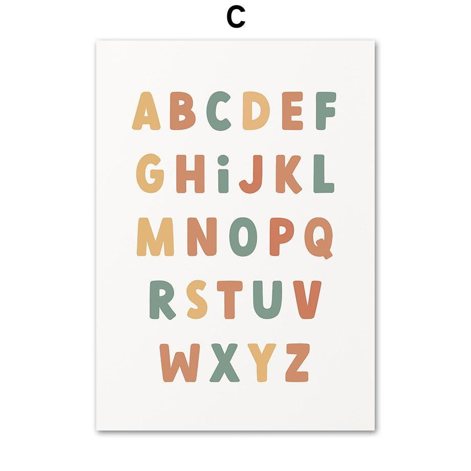 Радуга Облако Алфавит Цифра Пожарная Машина Машина Скорой Помощи Плакаты И Принты Холст Картины Настенные Картины Декор Детской Комнаты