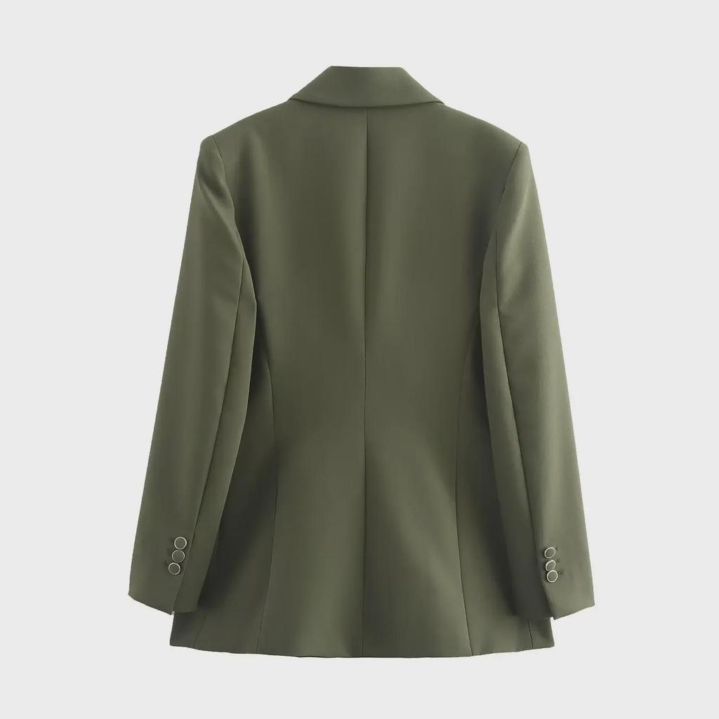 Женский двубортный костюм с подплечниками, комплект из пиджака и брюк