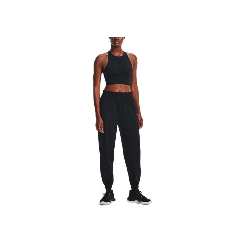 Under Armour Solid Color Elastic Waist Casual Jogging Pants Women Bottoms Black 1378651-001