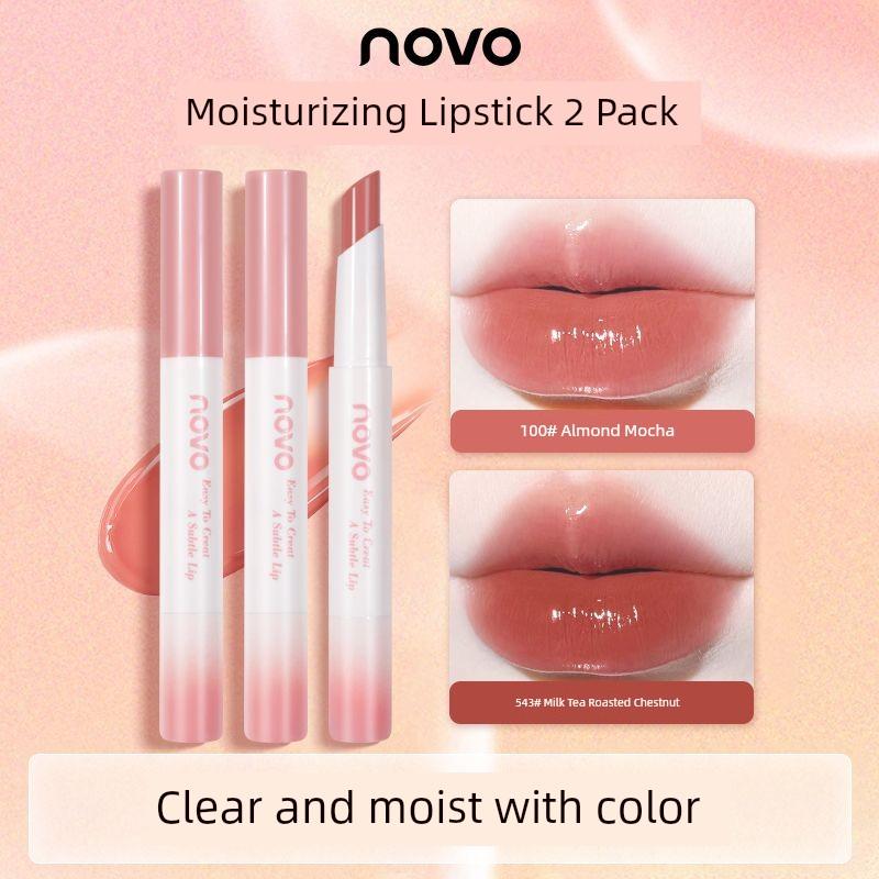 [Buy One Get One Free] Lipstick Lip Glaze Fall and Winter Female White Moisturizing Mirror Water Light Nude Color Series Does Not Fade No Stain on Cup