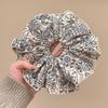 Fabric Retro Literary Printing Large Intestine Hair Band Fashionable Versatile Design Hair Rope Large Tied Hair Lazy Hair Accessories