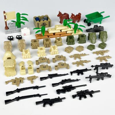Солдаты спецназа, мешок с песком, щит, собака, тактический жилет, пистолеты, MOC, набор оружия, армия WW2, военные аксессуары, строительные блоки, кирпичи, игрушки