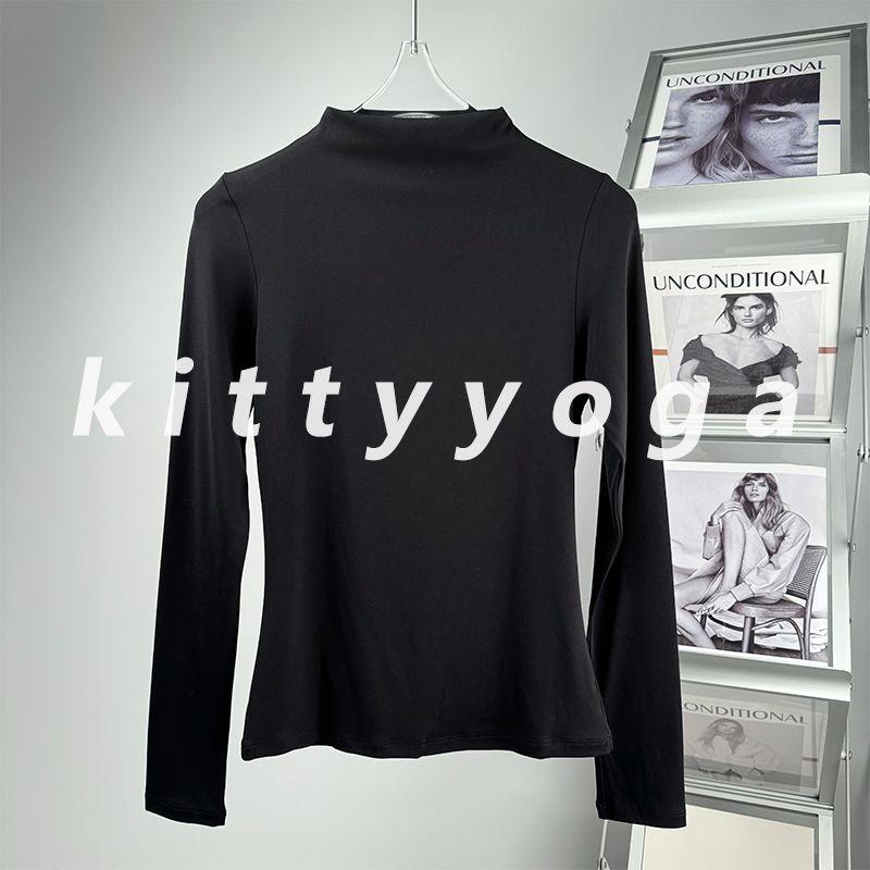Fall and Winter New Stand Collar Long Sleeve Yoga Wear Skinny Slimming Training Cycling Workout Bottoming Inner Wear Blouse