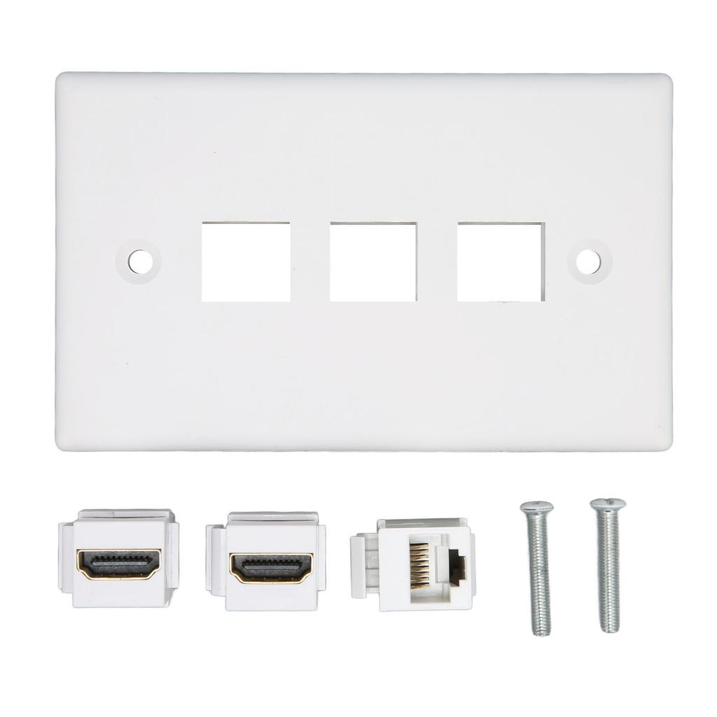 2 порта 4K HD Мультимедийный интерфейс Ethernet Настенная панель Без пайки 1 порт Cat6 Keystone Настенная