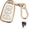 Чехол для брелока Hyundai Smart Key с брелоком Подходит для Hyundai Elantra Sonata Kia Forte Optima Spectra Кейс для ключа (4-кнопочный-розовый)
