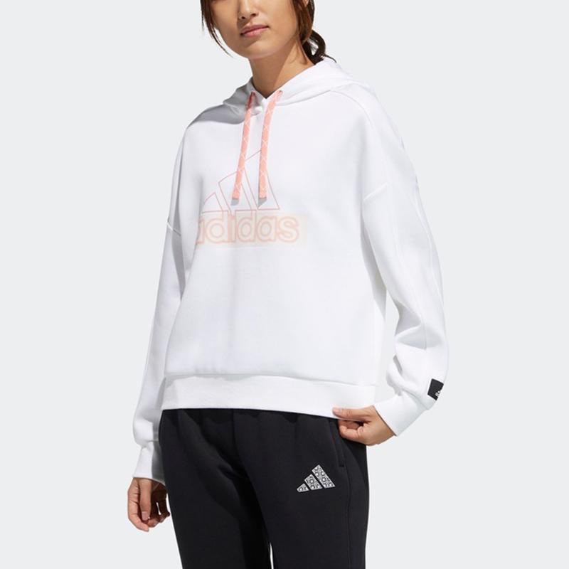 Adidas Sweatshirts Women's White Hooded Moderate Regular GP0722