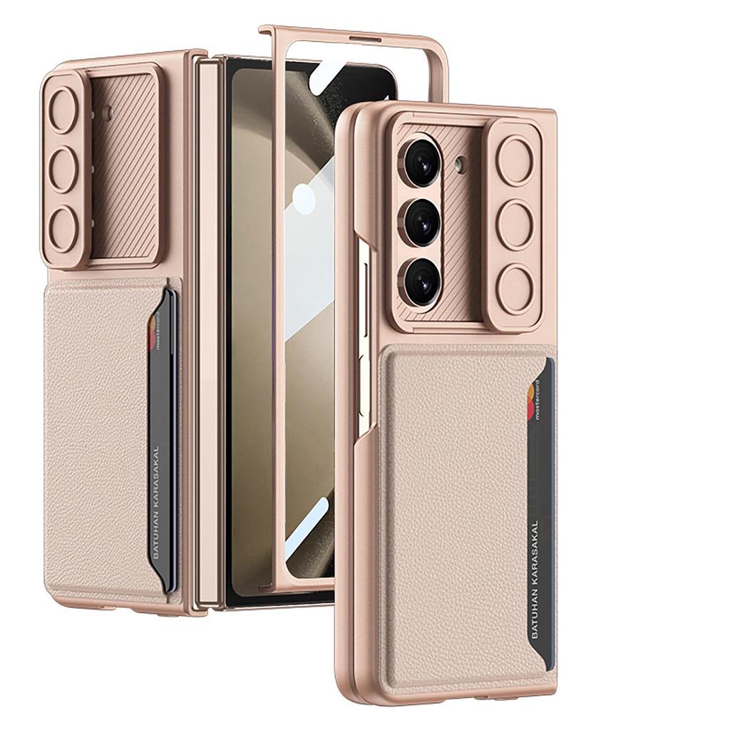 Трансграничный многофункциональный чехол из ПУ-кожи для Samsung Z Fold 5 с карманом для карт и окошком для камеры