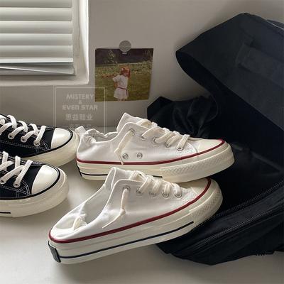 Студенческие ленивые туфли на одной педали, универсальные кеды, ретро парусиновые туфли 116