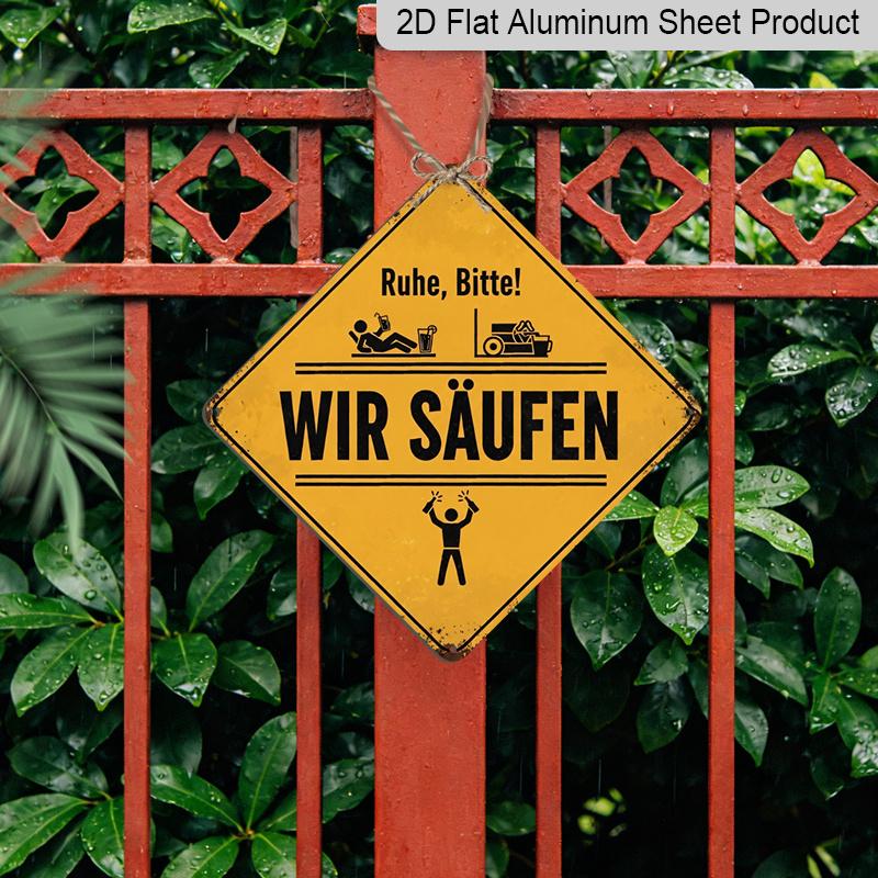 2D Flat - 1pc Vintage Funny Driving Themed Aluminum Sign, German Slogan Wall Art, Rustic Aluminum Plaque, Suitable for Garage, Bar, Tool Shed, Yard