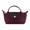 New Le Pliage Green Recycled Canvas With Leather Dumpling Bag Handbags Small Size Women's Deep Red & Brown 34175919009