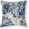 Short Plush Floral Pillowcase Blue Decorative Pillow Cover Flower Farm Cushion Cover Home Sofa Decoration