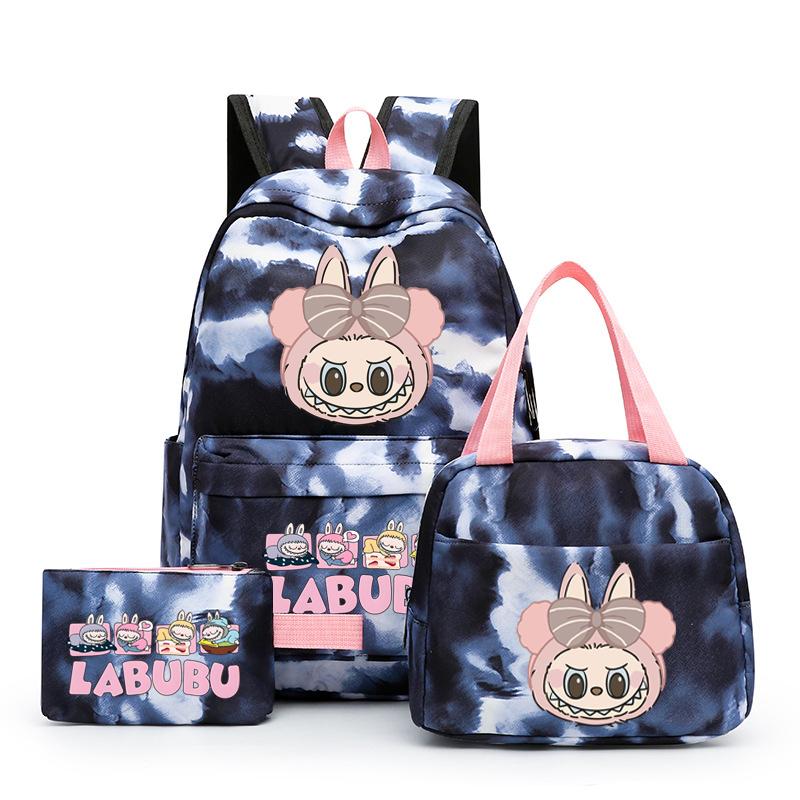3Pcs/set Printed Backpack with Lunch Bag Pencil Case Student Teenager Boy Girl Bagpack Women's Backpack Set Travel Bag