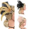 1920s Glistening Headband for Women Flapper Headpiece Accessories for Masquerade Party Elegant Feather Glitter Headband