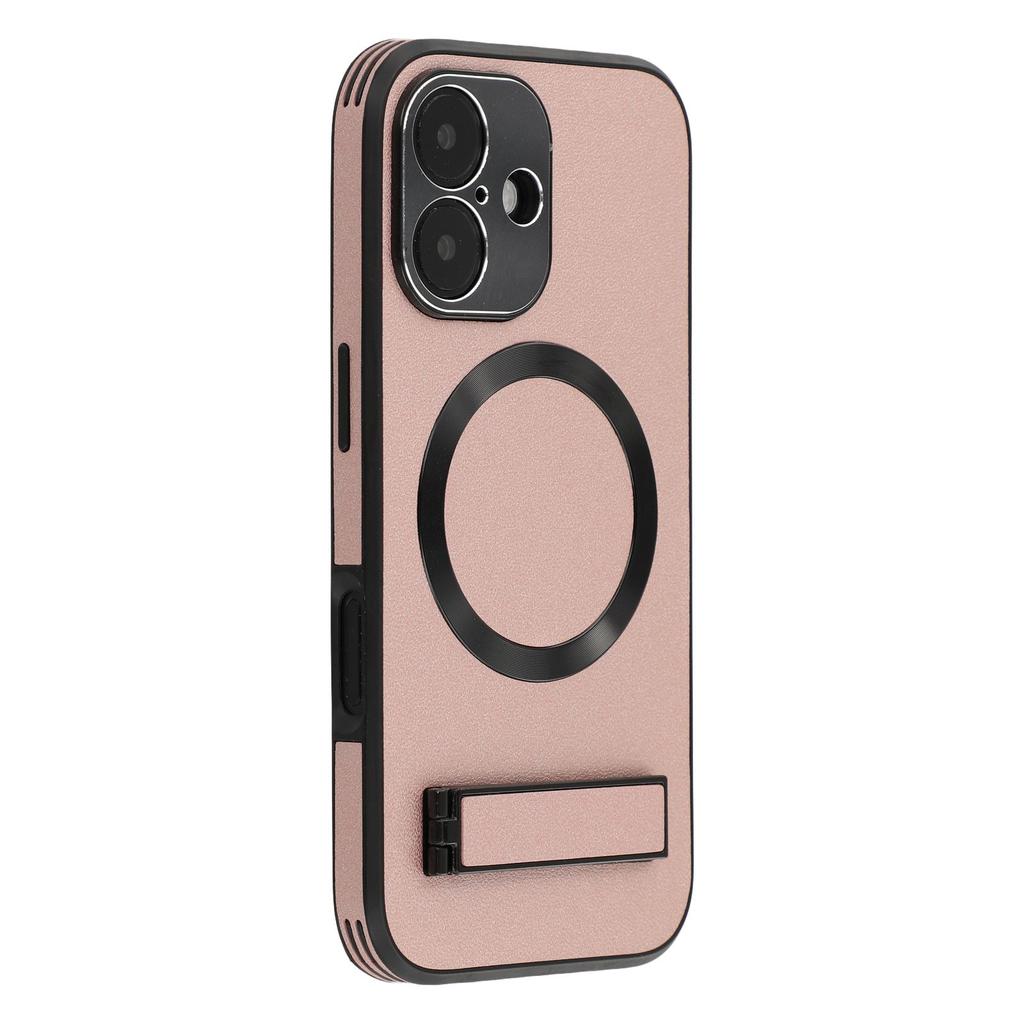 Чехол-подставка для iPhone 16, совместимый с MagSafe, задняя крышка для телефона из ПК+ТПУ+ПУ