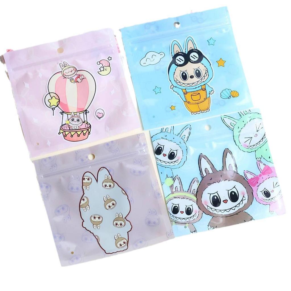 Милый мультяшный прозрачный самозапечатывающийся пакет для хранения украшений и материалов