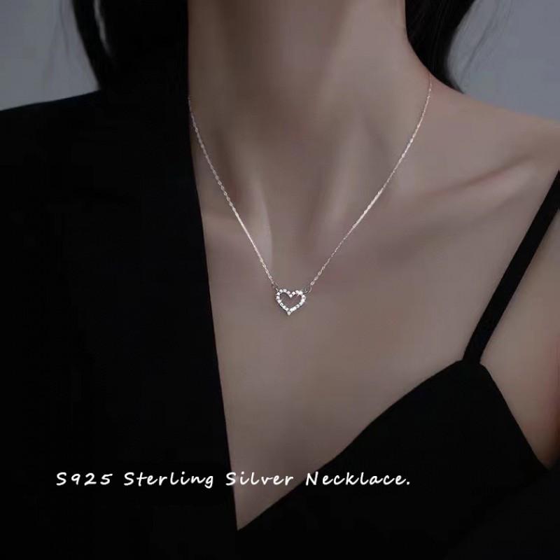 Full Heart Necklace Women Ins Style Luxury Minimalist Choker Girlfriend