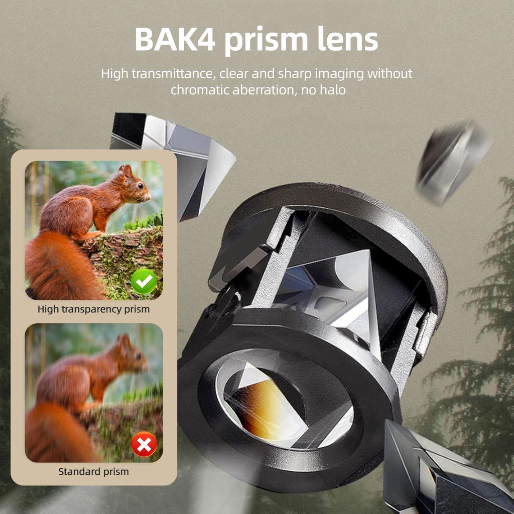 10x42 Compact Binoculars for Adults Kids with Large Eyepiece FMC Lens BAK4 Prism High Powered