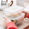 LOCK&LOCK Heat-Resistant Glass Food Storage Containers Set, Large Capacity Lunch Box, 1.02L + 750ml + Bag