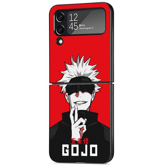 Anime Jujutsu Kaisen Case For Samsung Galaxy Z Flip 4 Zflip3 Z Flip 3 5g Zflip Zflip4 Zflip Flip3 Black Cover Bumper