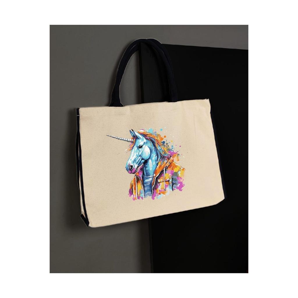 Eiz And Single Unicorn Design Cloth Bag