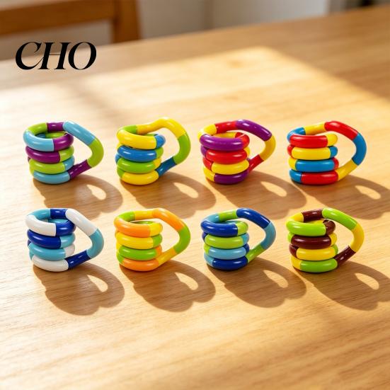 Hand Relaxation Toy 2/4/6Pcs Stress Relief Plastic Twisted Focus Aid Finger Sensory Fidget Flexibility Training Portable Educational Twisting Loop