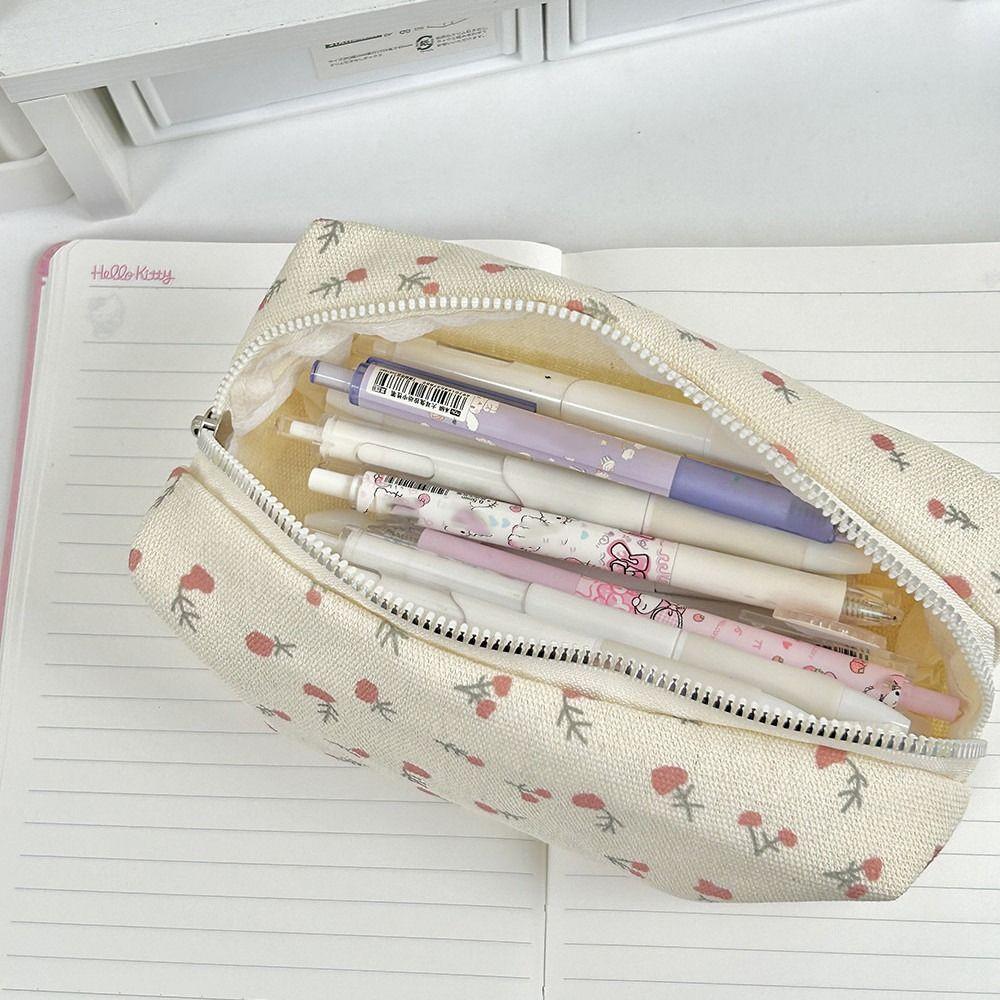 Fresh Style Pencil Cases Small Flowers Pen Bag Pen Box Floral Pencil Bag Stationery Gift