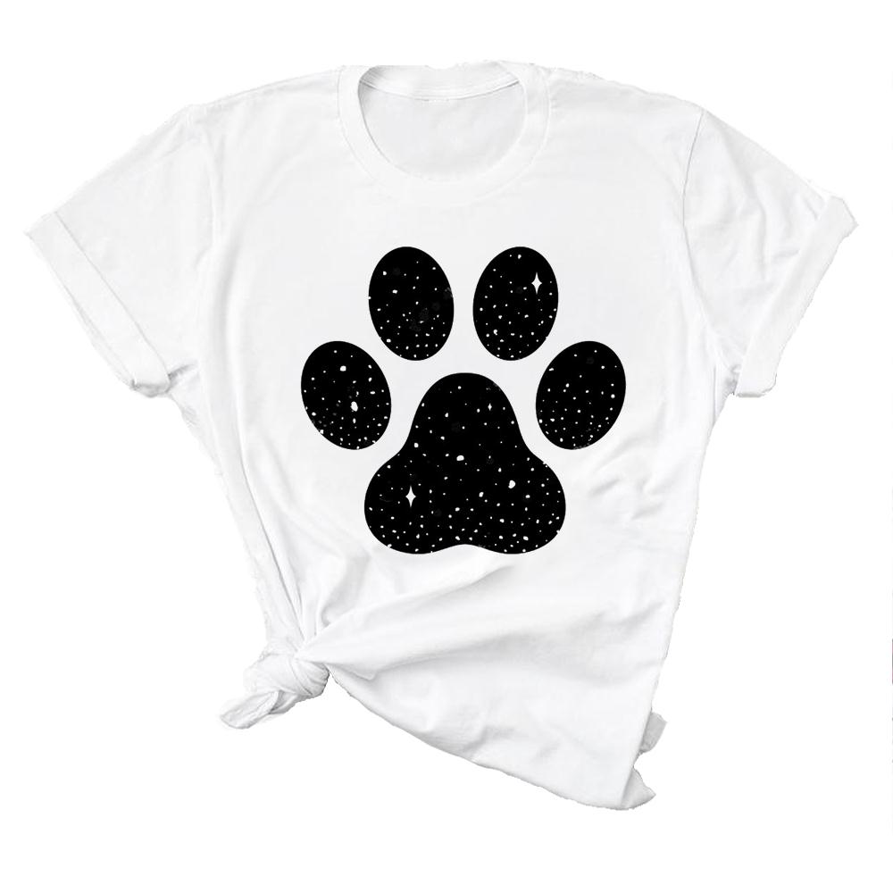 Paw Dog Pet Women Printing Short Sleeve Tshirt Casual Fashion Clothes T Tee Top Print Female Clothing Graphic T-shirt